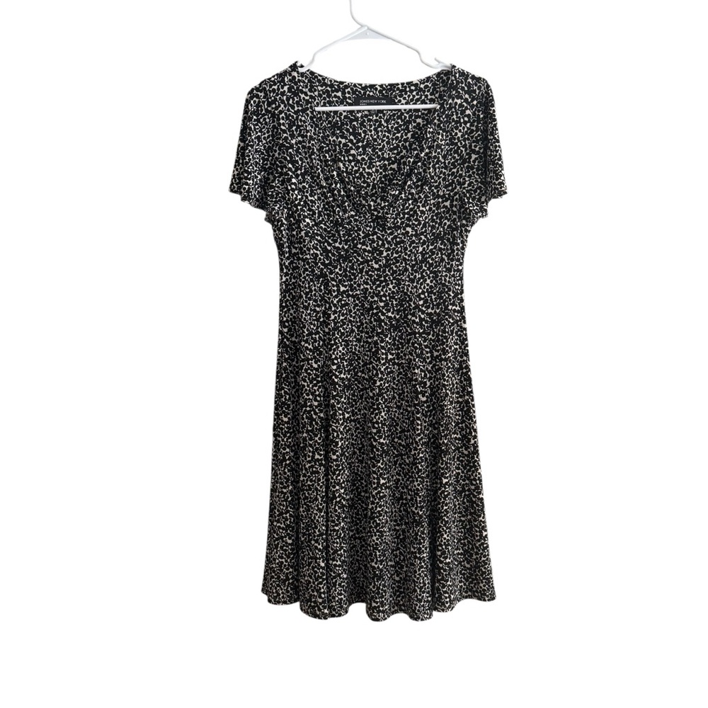 Jones New York Black and White Floral Print Dress Size 4